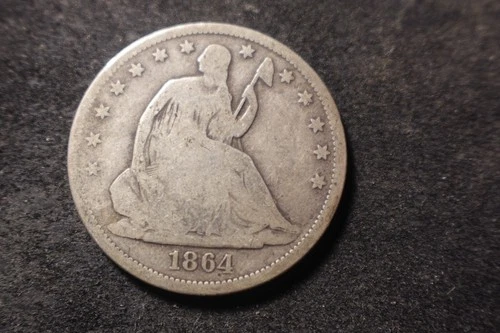 1864-S VG Seated Liberty Half Dollar Nice Looking Coin UTX