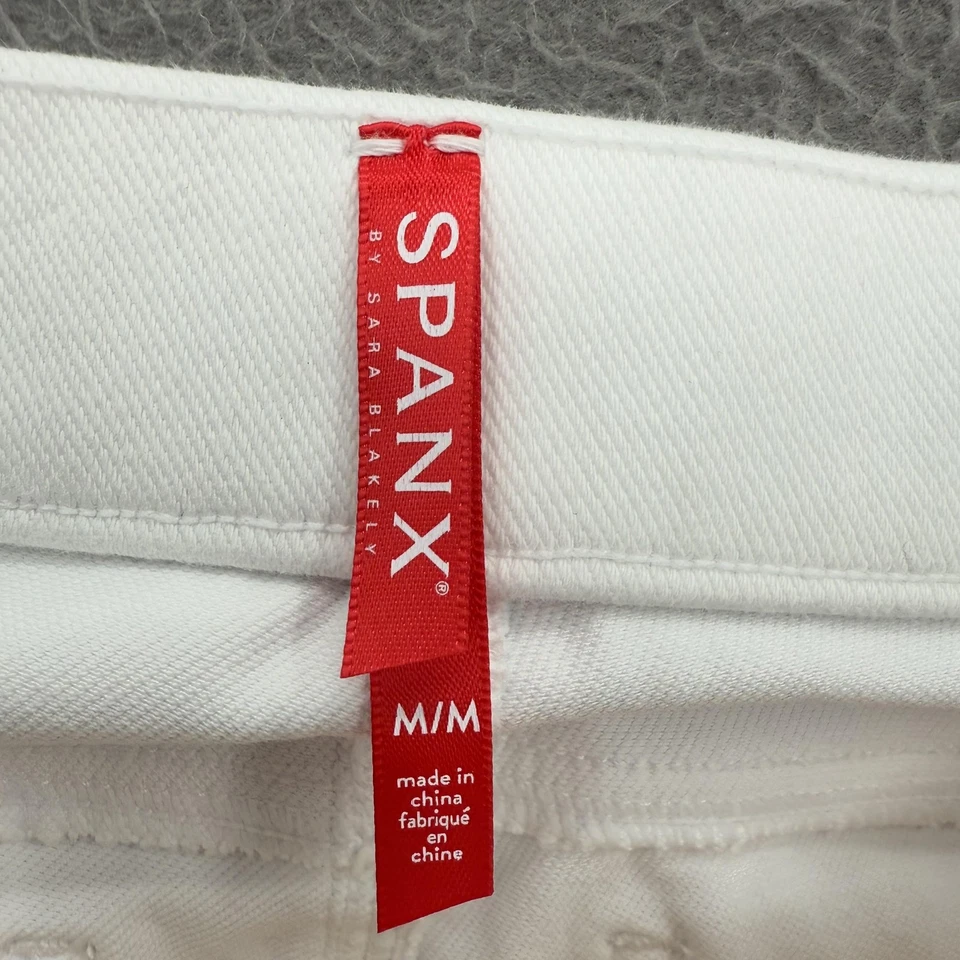 Spanx Pants Womens Medium White Pull-On Skinny Ankle Jeggings Stretch Jean-ish - Image 3 of 4