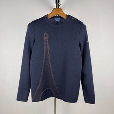 Saint James Women's Navy Wool Knit Crewneck Sweater   Size 42FR / 14UK / 10US