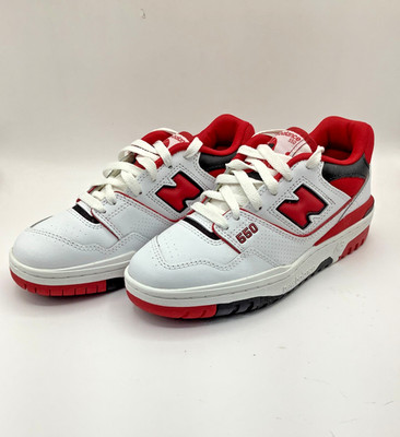 New Balance 550 Men's Size 4.5, White / Team Red