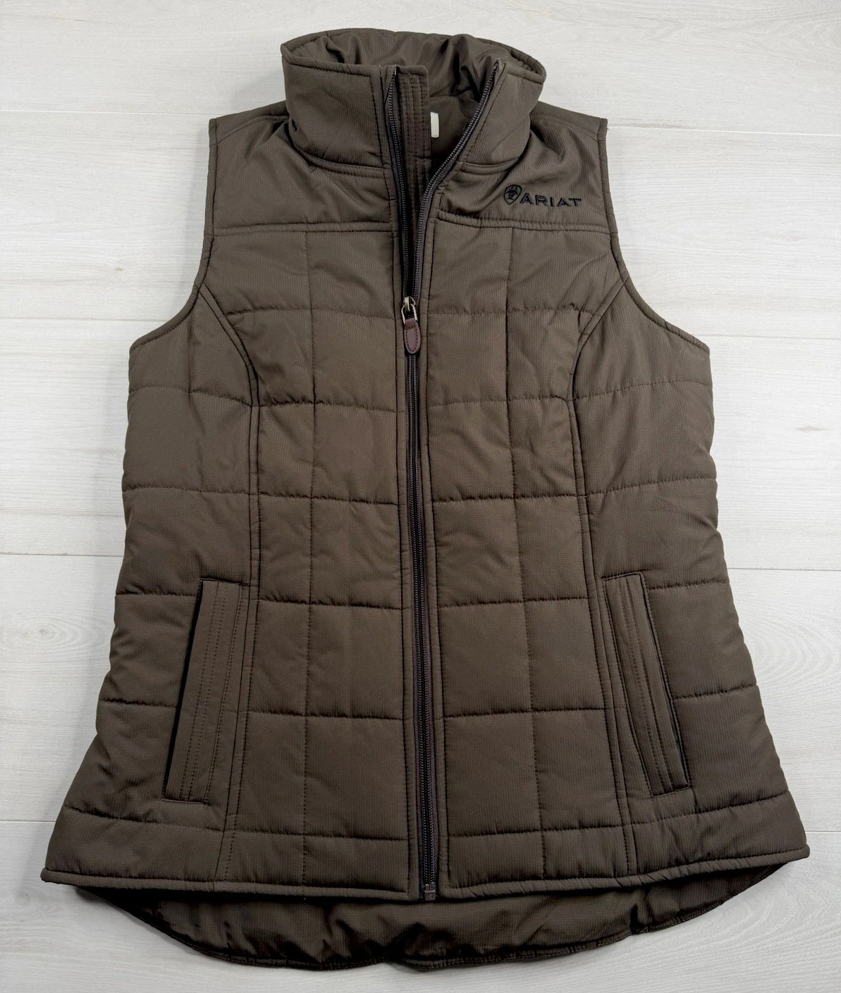 Ariat Real Crius Insulated Vest Full Zip Brown Concealed Carry Western Womens S
