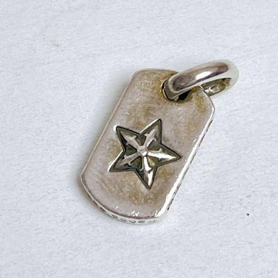 Chrom Herzen kleiner Stern Erkennungsmarke 925 Silber mit Rechnung & Etui aus Japan