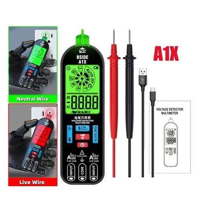 A1X Digitalmultimeter, Elektrischer Teststift mit Taschenlampe, Live-8743