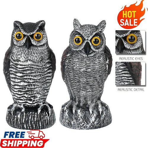1-2PCS Owl Decoy Statue Protect Garden Yard Scare Birds Away Pigeon Repellent US