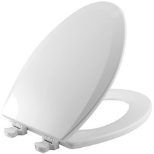 Cotton White Elongated Toilet Seat with Lift-Off Design for Effortless Cleaning