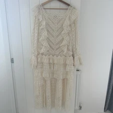 100% Zimmermann Maples Freedom Lace Dress Size 0 UK8 S