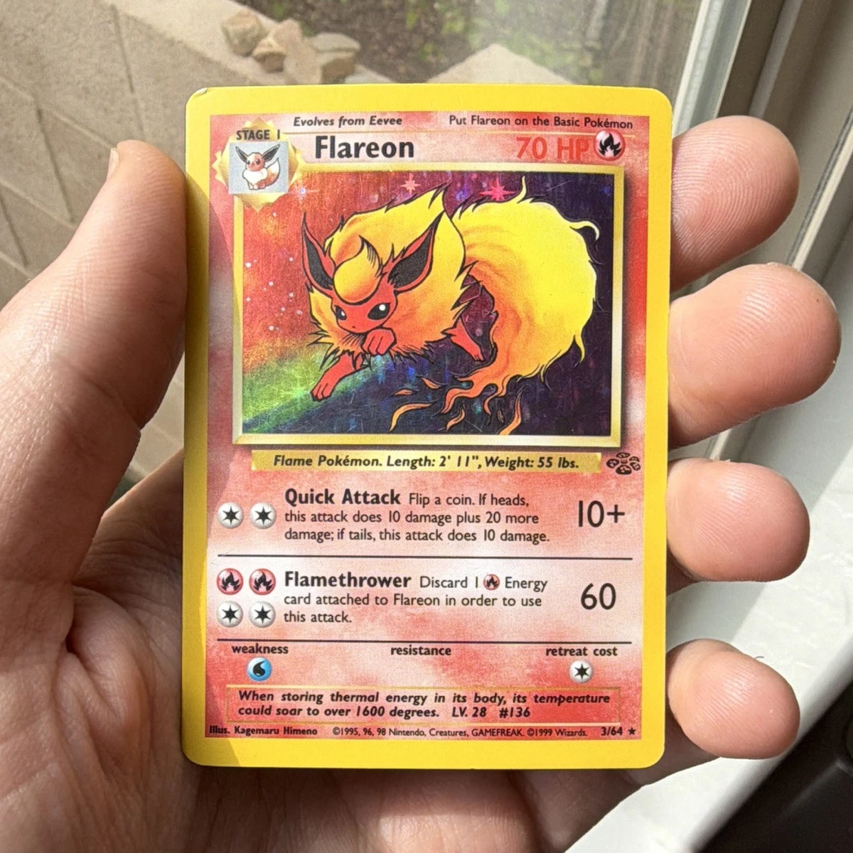 Flareon Pokémon TCG Jungle Individual Collectible Card Game Cards