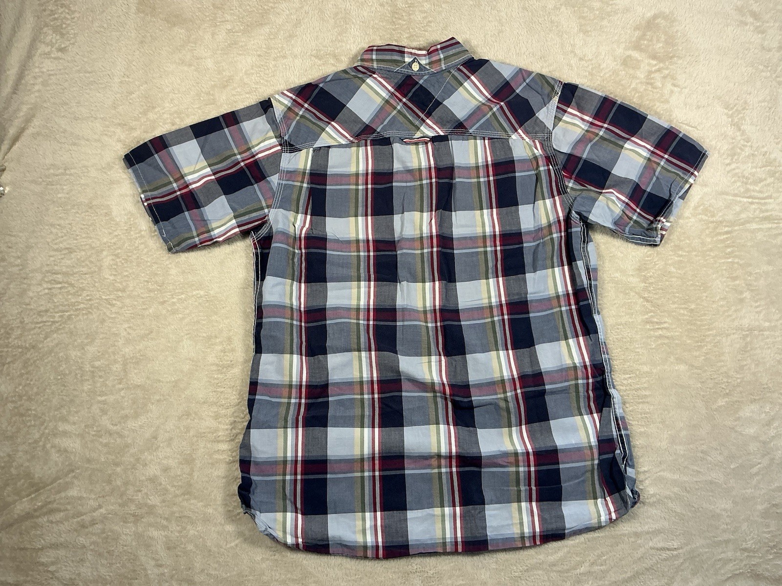 Mens Tommy Hilfiger Short Sleeved Checked Shirt Medium Multicolour image 2