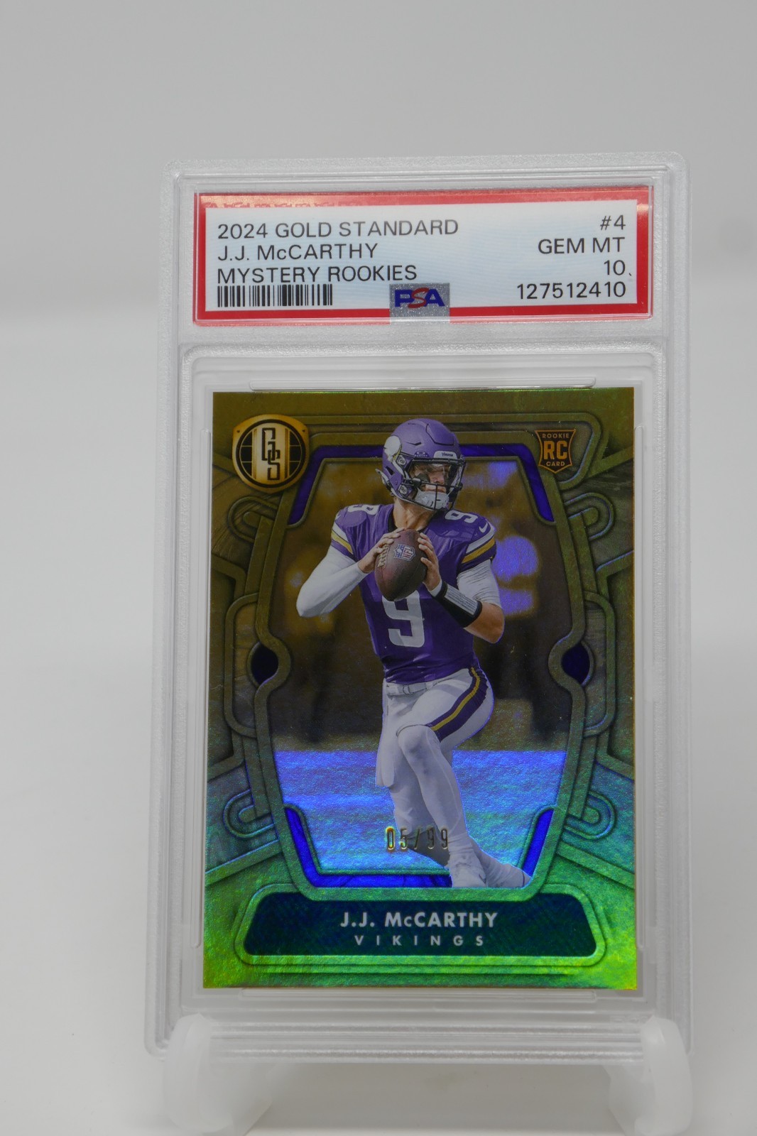 2024 Panini Gold Standard #4 JJ McCarthy Vikings RC Rookie/99 GEM MINT 10 RARE