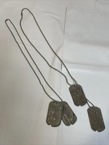 WW2 US Military Dog Tag Set US Army Sets Vet Hoffman x2 T41-42 T50 Eddystone PA