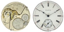 1917 Elgin, Grade 290, Model 6, 16s, 7J Pocket Watch Movement - RUNS