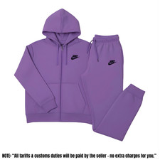 Nike-Style Purple Tracksuit Set  Full Zip Hoodie  Jogger Sweatpants Unisex
