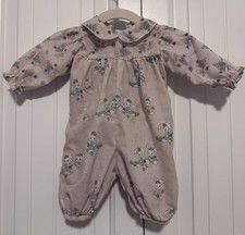 Vintage Precious Moments Baby Girls Romper 3-6m 2005 Floral Bunnies Collar