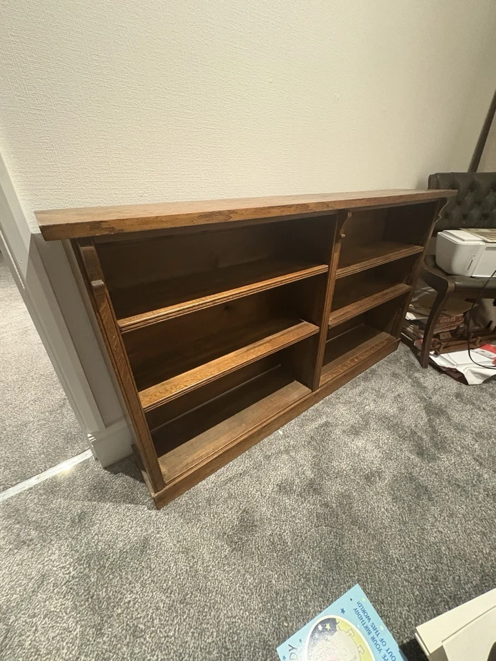 Antique Edwardian Oak Open Bookcase - Image 2 of 4