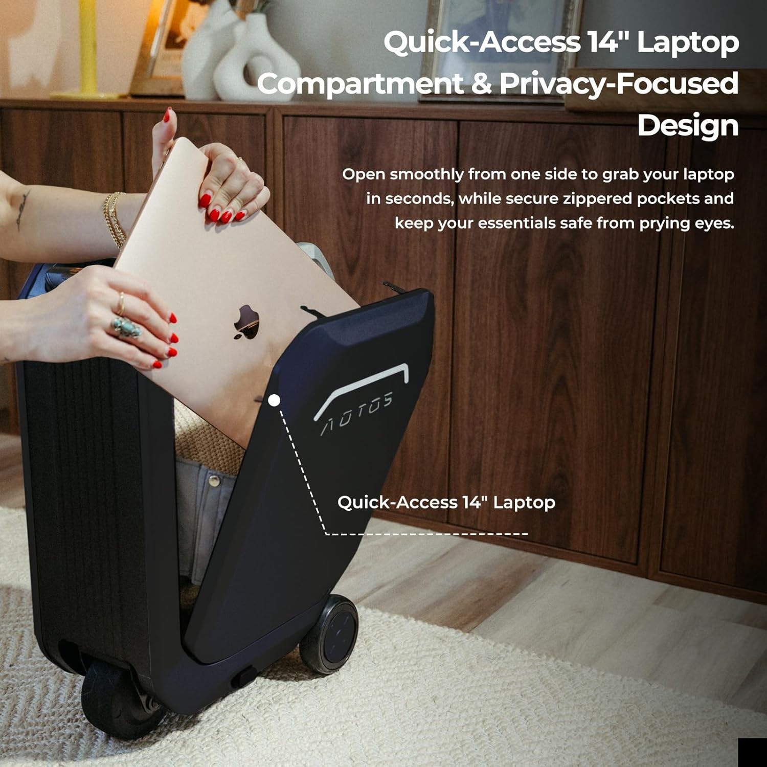 Electric Smart Rideable Suitcase Travel Buddy Riding Luggage Scooter--Black