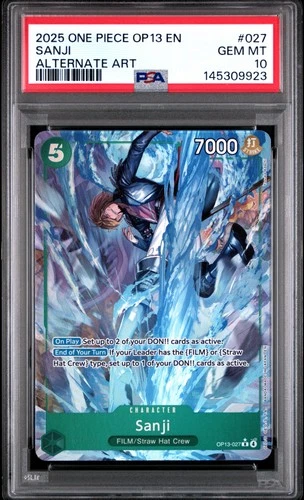 2025 ONE PIECE OP13-CARRYING ON HIS WILL ALTERNATE ART #027 SANJI PSA 10