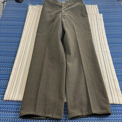 Vintage US Military Wool Pants Mens 33x32 (ACTUAL 30x31) Green Dress Uniform 70s