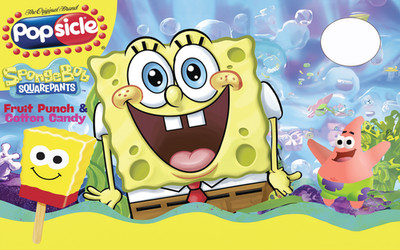 Sponge Bob Mini Face Ice Cream Bar, SpongeBob Ice Cream Truck Sticker 8''x5''