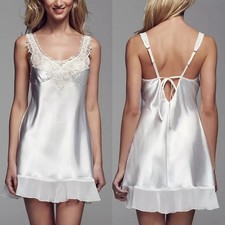NWT Linea Donatella Filigree Collection Satin Chemise Slip Bridal Coquette M