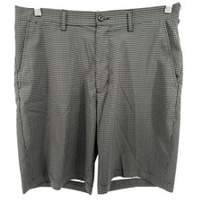 PGATOUR Mens Plaid Golf Shorts Size 34 Polyester Spandex Flat Front Outdoor