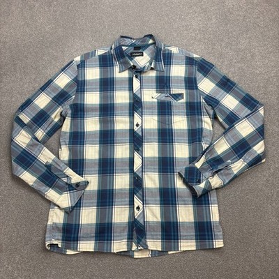 Schoffel Hemd Erwachsene mittelblau Knopfleiste kariert Wandern Hawaii Strand Herren