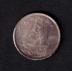 Canada 1956 Dot 10c Ten Cent Silver Dime Queen Elizabeth II MS-64 .800 Silver