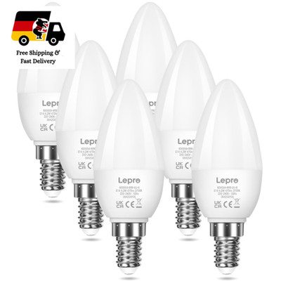 Lepro E14 LED Glühbirne Warmweiß 2700K 4,9W 470 Lumen C9 6 Stück Set, nicht
