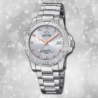 Armbanduhr Edelstahl silber J870/2 Analog Damen Uhr Jaguar Cosmopolitan UJ870/2