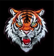tiger Embroidered Iron-On Applique patch 2+1/4 x 2+1/2 inch