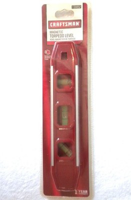 CRAFTSMEN FULL LENGTH 9'' COMPACT RED MAGNETIC TORPEDO LEVEL NEW SEALED PACKAGE !