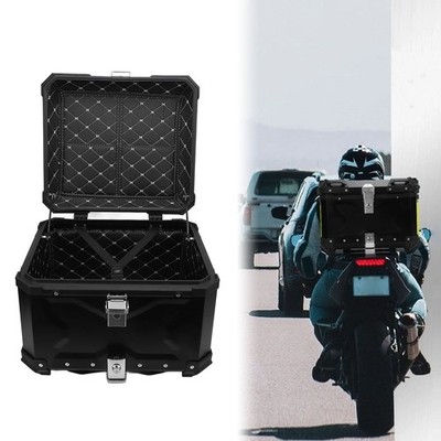Motorcycle Rear Case 55L Safety Lock Motorcycle Trunk Tail Box Universal Fit