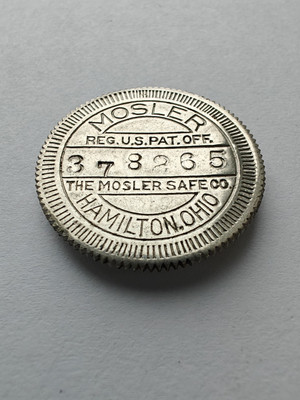Vintage Mosler Lock Nose Plug Safe Dial Cover Mosler Safe Company Hamilton Ohio