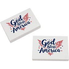 2 Radiergummis / Gummis "God Bless America with Stars" 45 mm (ER00046016)