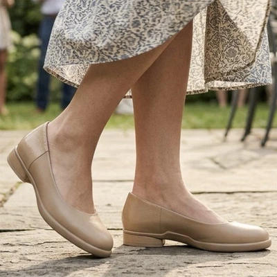 ECCO Womens Leather Ballet Flats Nude Comfort Low Heel Casual Shoes EU 40 US 9.5 - Image 1 of 4