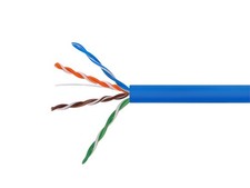 Cat5e Ethernet Bulk Cable Solid 350Mhz UTP Copper Wire 24AWG 500ft Blue CMR Wire