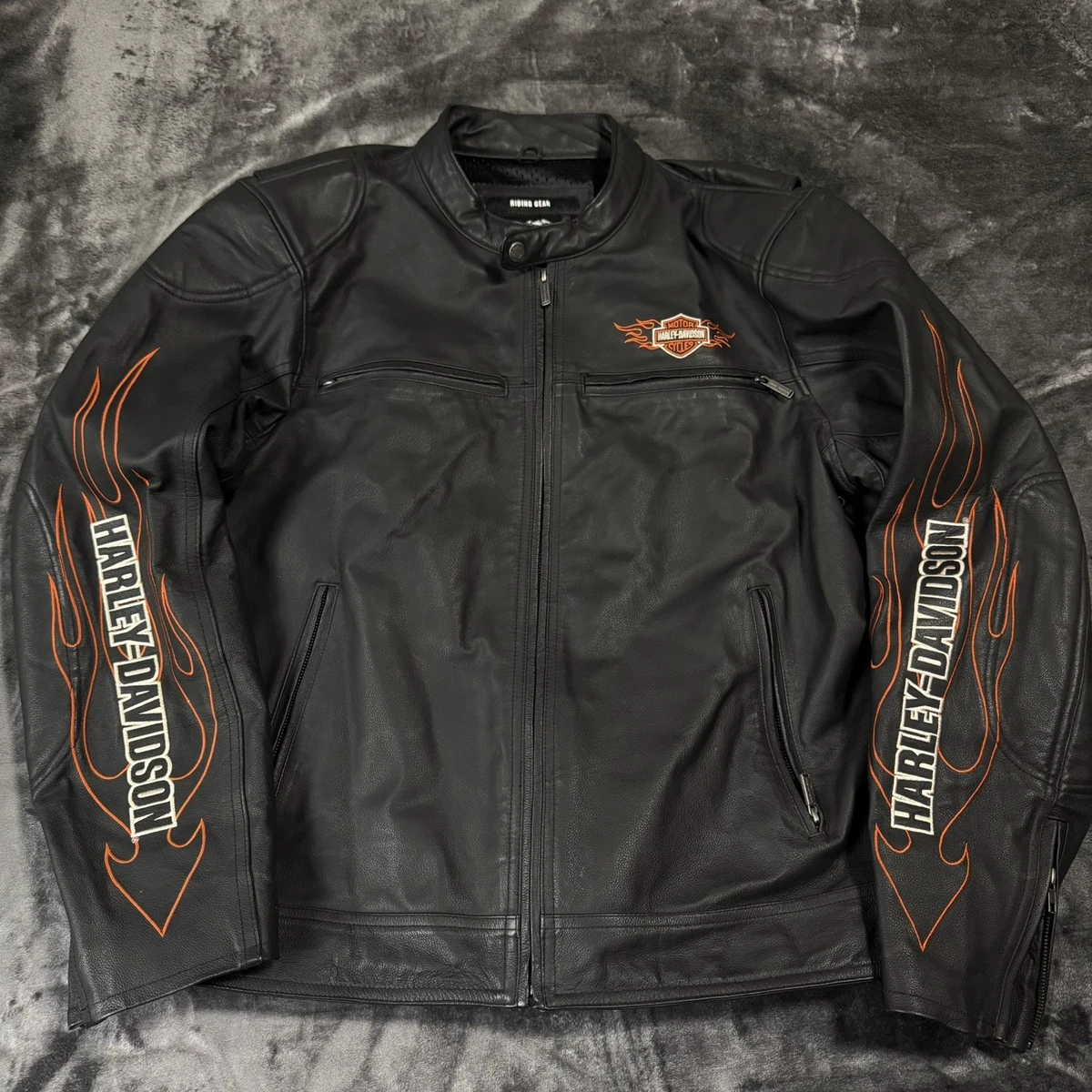 Harley Davidson Leather Jacket Flames for sale | eBay