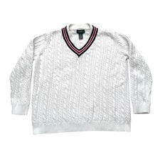 Lauren Ralph Lauren Woman s L Cricket V Neck Sweater Vintage Cable Knit Preppy