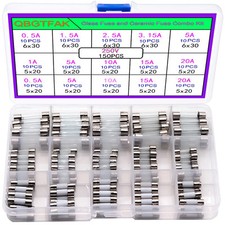 150Pcs Glass Ceramic Fast Blow Fuses 5X20mm And 6X30mm 250V 0.5A To 20A