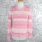 Lilly Pulitzer Women's size S Pink and White Ombre Striped Knit Crewneck Sweater