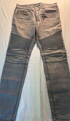 EMBELLISH Jeans Men's 34 x 34 RIBBED Straight GRAY Cotton EXCELLENT (SKU #988)