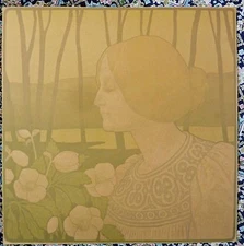 PAUL BERTHON - ORIGINAL VINTAGE POSTER -  ROSES DE NOEL -  CIRCA 1899