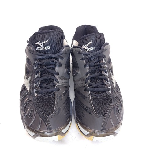 Mizuno Wave Tornado X Volleyball Court Shoes Athletic Black Silver Sneakers 9.5 - Picture 2 of 7