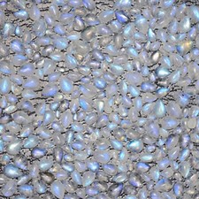 Natural Rainbow Moonstone Pear 5x7 to 12x16 mm Cabochon Loose Gemstone Lot
