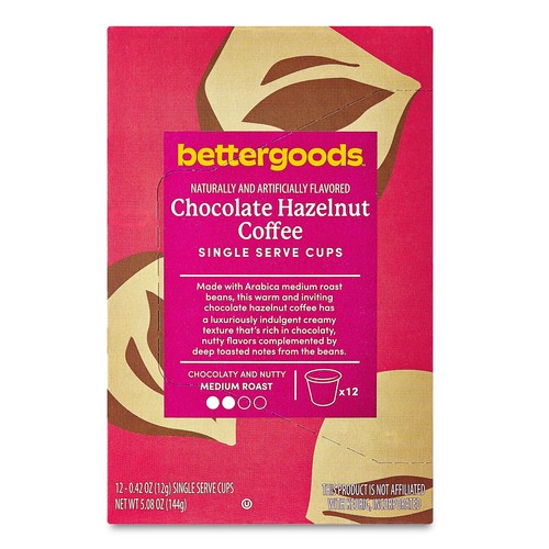 Chocolate Hazelnut Flavored Coffee, Medium Roast, Single Serve Cups, 0.42 oz - Picture 6 of 6