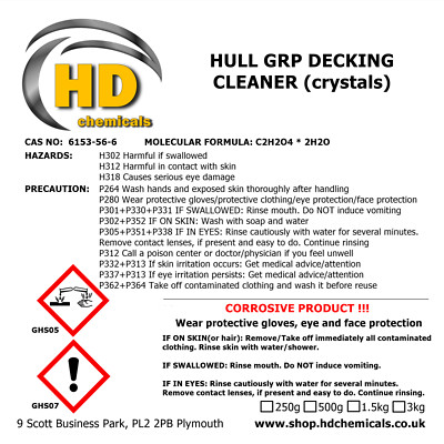 Hull GRP Decking Cleaner Crystals Wood bleach stain & rust remover Free ...