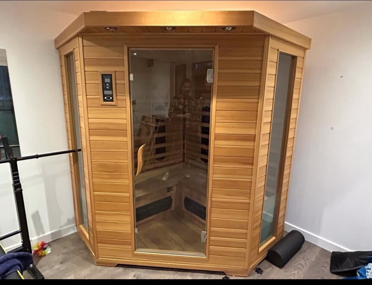 Sauna SaunaMed Infrared 6 person corner sauna eBay