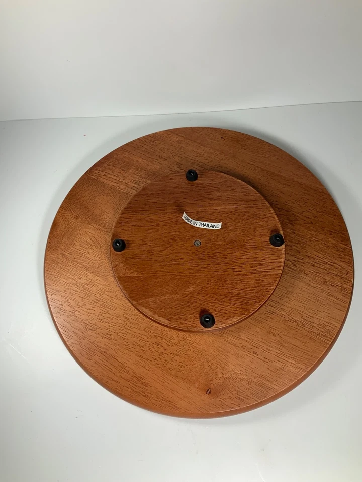 Madera de teca vintage 13 por 13 Lazy Susan hecha en Tailandia Foto 4 de 4