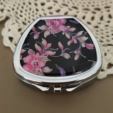 Cute Pill Box For Purse Decorative Pill Case Floral Pill Holder Mint Case Metal