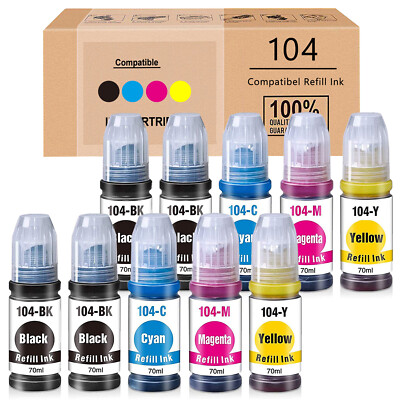 104 Refill Tinte für Epson Eco Tank ET-4700 ET-2720 ET-2710 ET-2714 ET-2715