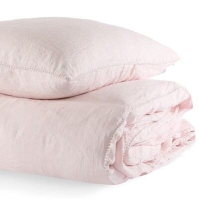 Rachel Ashwell Couture PRAIRIE WHIPSTITCH PINK/BLUSH FULL/QUEEN Duvet Cover FLAW
